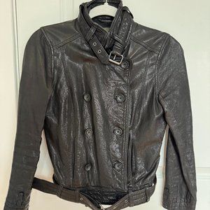 Madewell Wearmaster Leather Double-breasted Biker Style Jacket